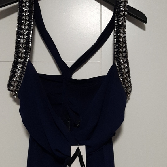 BNWT Tfnc London cache glamour maxi navy dress - Picture 6 of 14